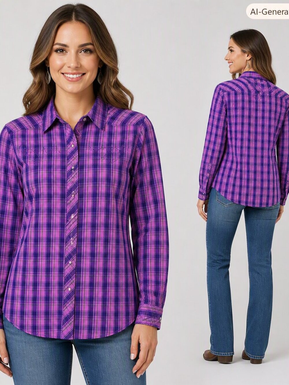 Bit & Bridle Western Pearl Snap Shirt L Horse Embroidered Y2K Plaid Cowgirl Rode